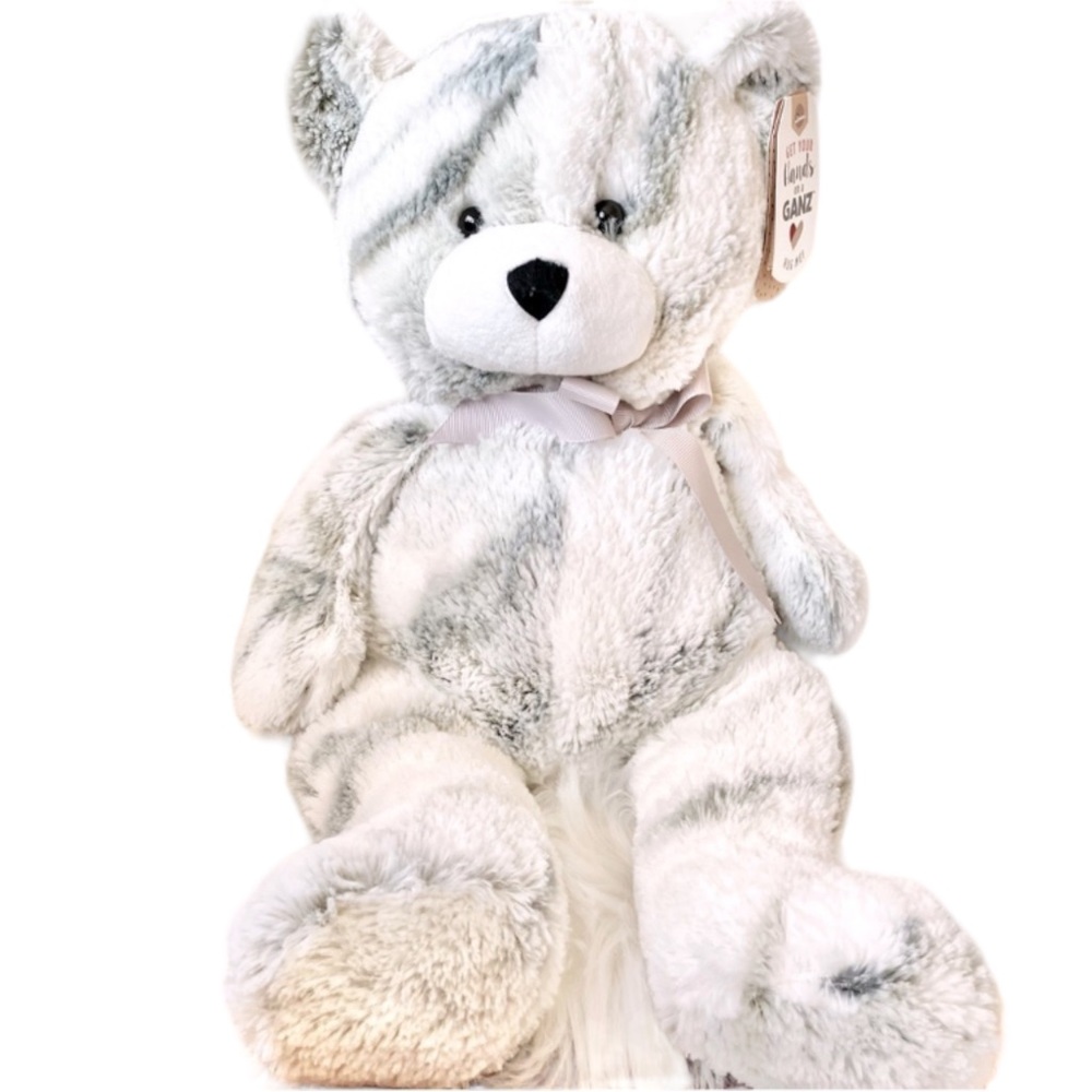 GANZ | Plush ‘Marbles’ Grey & White Teddy Bear